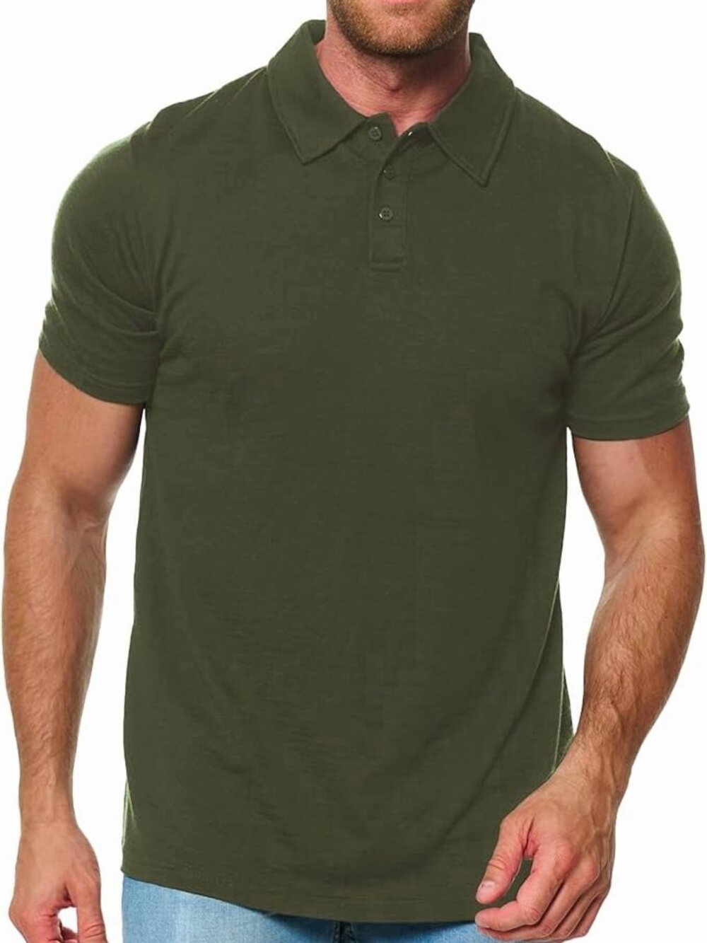 Merino.tech Men’s Merino Wool Short Sleeve Polo Shirt (Dark Olive)